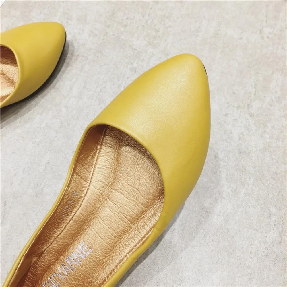 Flache Schuhe für Damen, lila, weiches Leder, weiche Sohle, Bonbonfarbe, heller Mund, einzelne Schuhe, große Größe