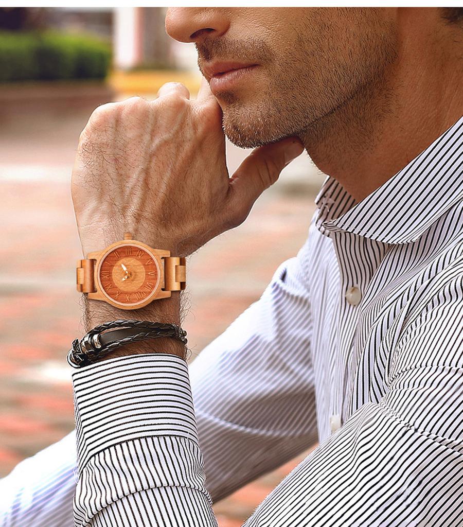 Fashion Men's Wooden Watch Multi-functional Quartz Movement Elegant Blend of Nature and Technology for Women Watch