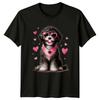 Fluffy Dog Hearts Valentines Day Animals Dogs Unisex Unisex Graphic Tee