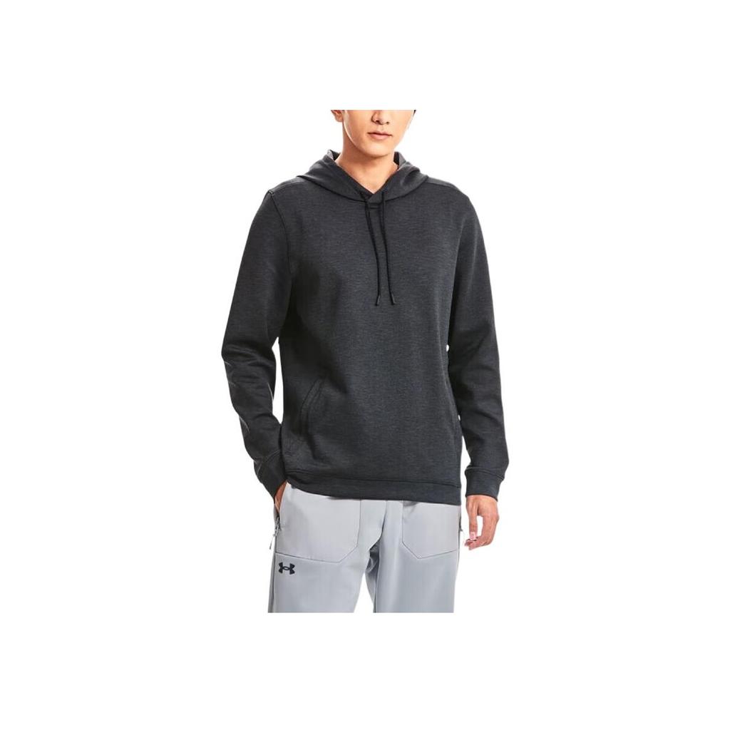 Under Armour קפוצ'ון קז'ואל בצבע אחיד עם שרוולים ארוכים לגברים קפוצ'ון שחור 1379668-001
