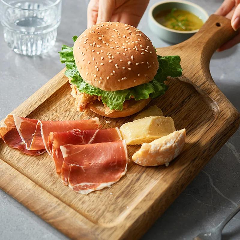 Küchenschneidebrett Holz Hackbrett Fleisch Lebensmittel Schneidebrett Brot Schinken Käse Servierplatte Holz Küchenutensilien