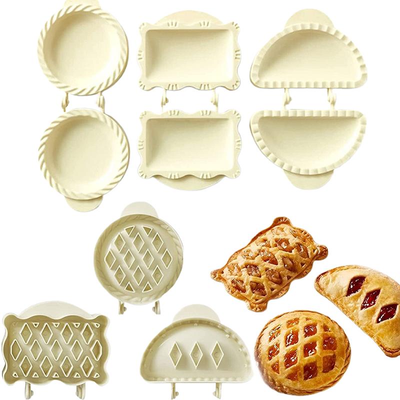 3Pcs Classic Mini Hand Pie Molds One Press Autumn Cottage Pie Set For Diy Baking, Dough Presser Pocket Pie Molds For Christmas