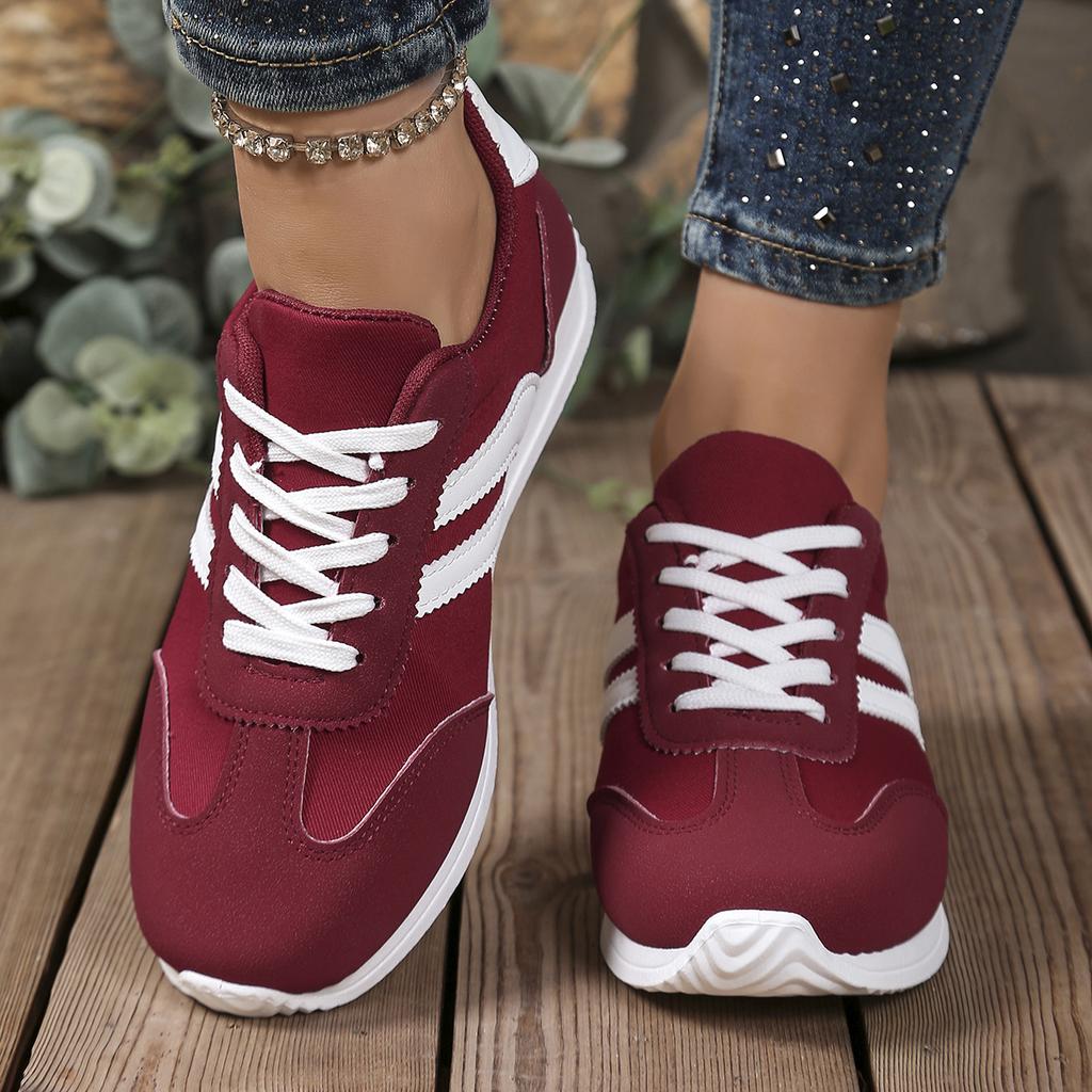 Large Size Sport Shoes Women's Casual All Match Spring Autumn Flat Bottom Dequn Agan Style Comfortable Running Shoes Size 35-43