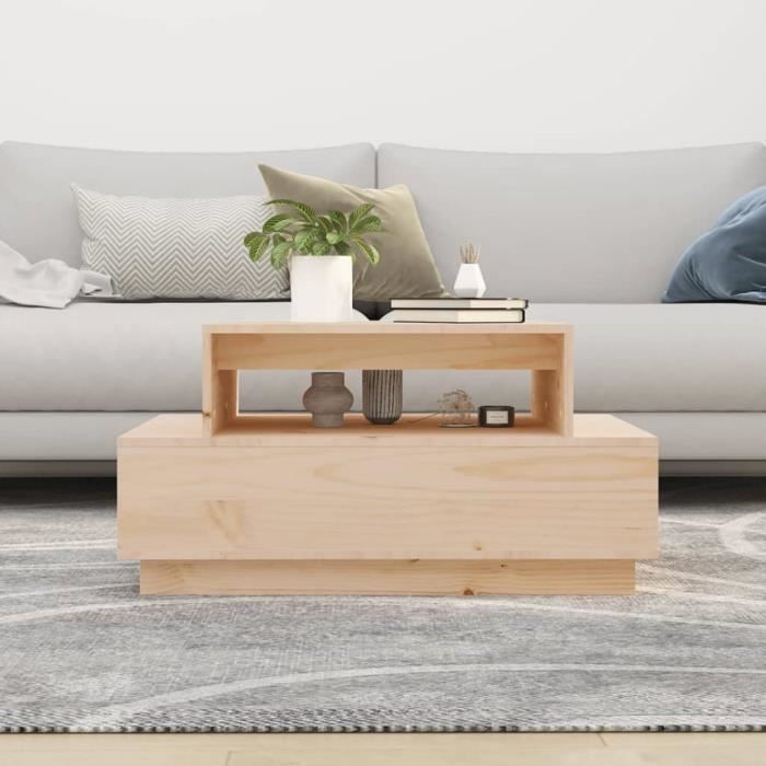 814514 vidaXL Table basse 80x55x40,5 cm Bois massif de pin