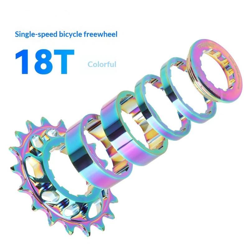 Single Speed Flywheel Conversion Kit,18T,Cassette Cog, Road Bike Sprocket For Freewheel Chain,7075 Aluminum Alloy Cnc