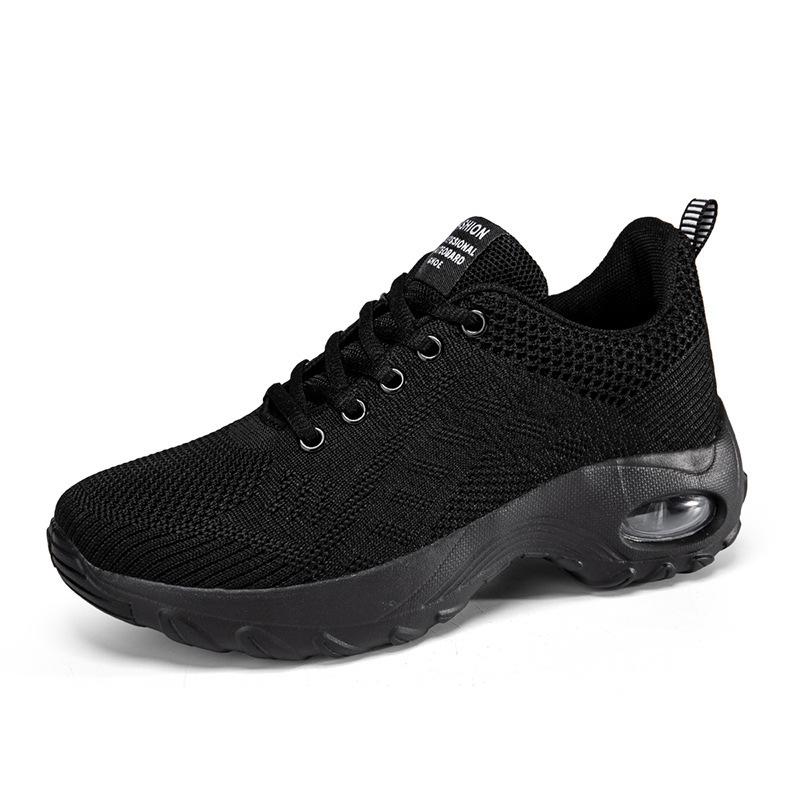 Large size new fashion casual shoes air cushion flying woven women's shoes sports shoes breathable mesh shoes heightening rocking shoes