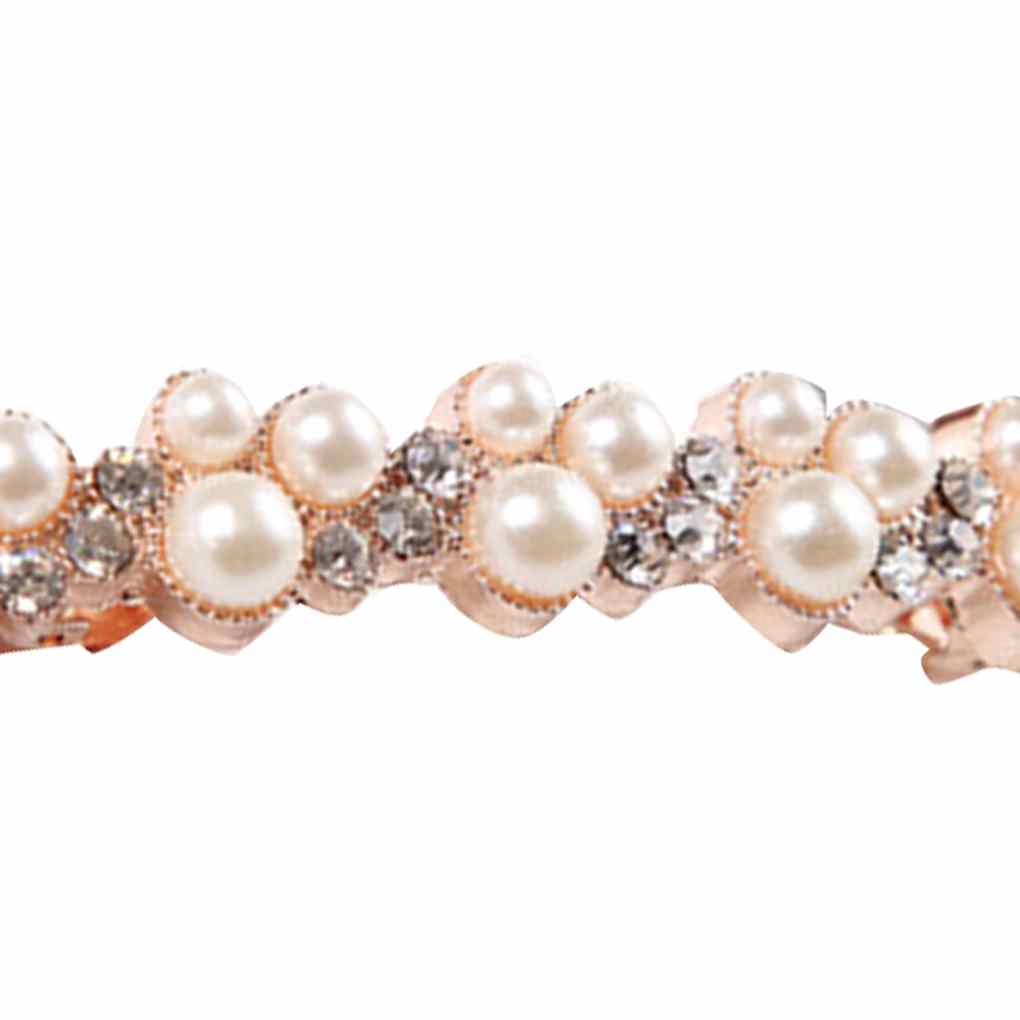 Pearl Rhinestone Studded Hair Clips Alloy Spring Barrette Clamps Hairpins Decorations Accessories