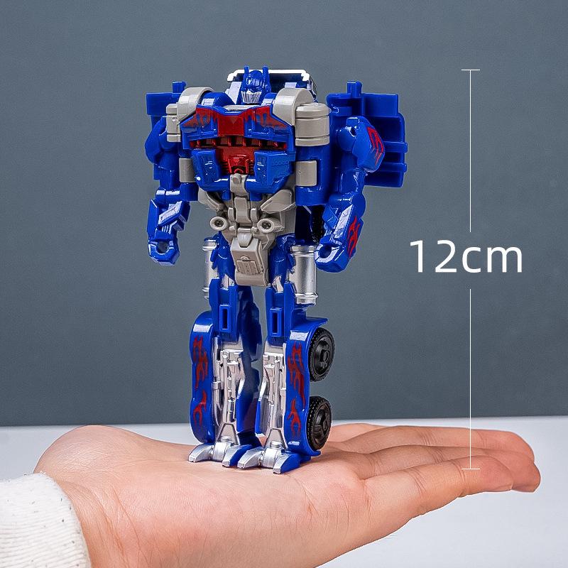 One-Step Transforming Car Toy: Children's Educational Robot Action Figure - Optimus Prime & Bumblebee Gift