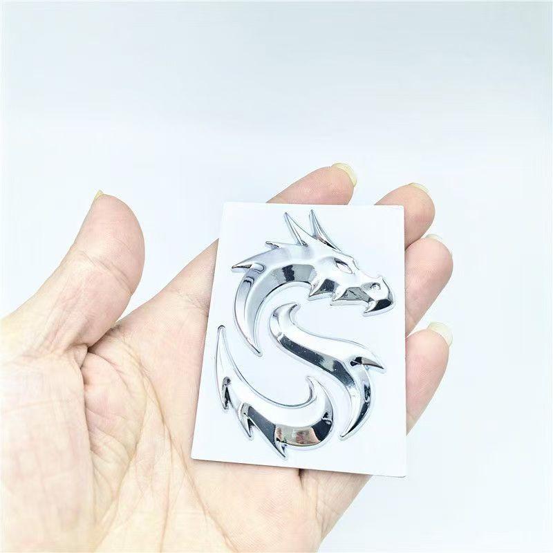 3D Metal Car Sticker Chinese Dragon Emblem Badge Fender Rear Trunk Window Hood Head Decal Zinc Alloy Auto Accessories Decoration