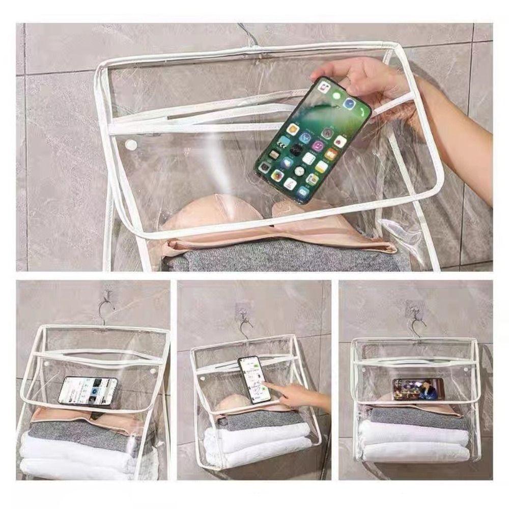 PVC Wall Hanging Bag Waterproof Shower Accessories High Quality Toiletries Organizer  for Bathroom