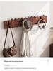 Solid Wood Wall-Mounted Piano Key Coat Hook - No-Drill Storage Rack for Clothes & Hats