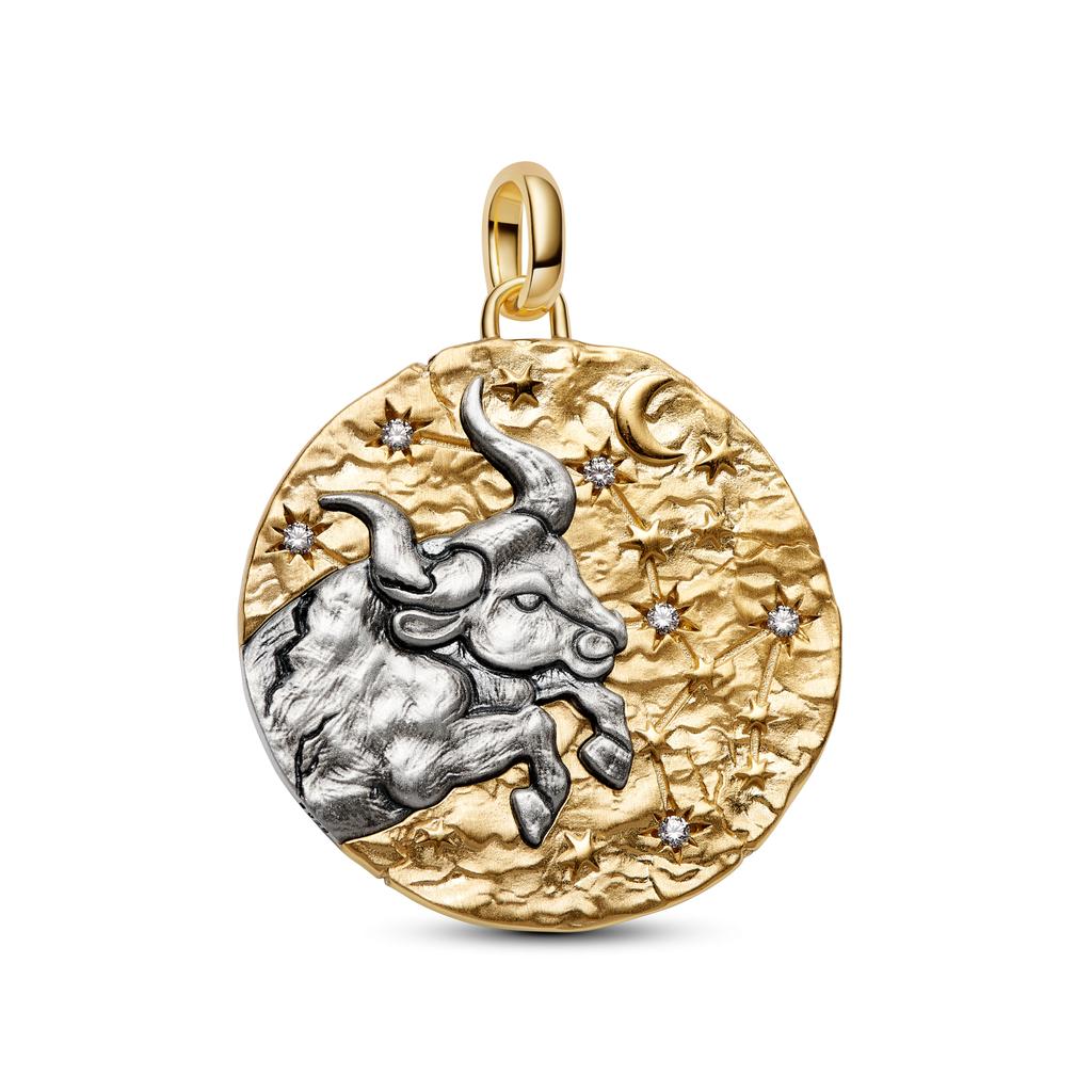 New Arrival 12 Constellation Dangle Charm Two Tone Gold Silver Pendant DIY Bracelet Bead Jewelry Gift For Women