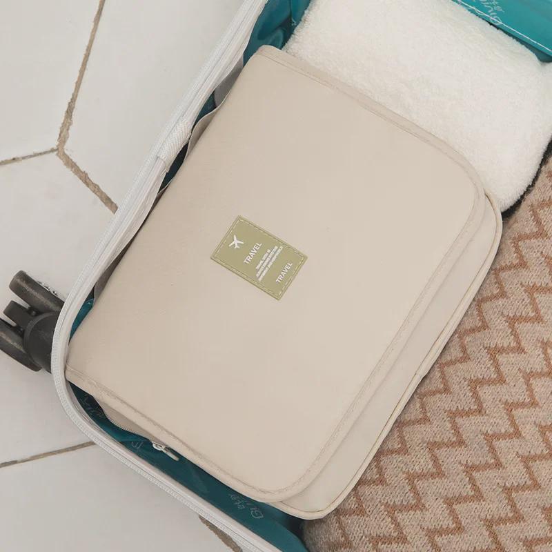 Large Capacity Portable Toiletry Bag with Travel Hook and Stylish Design
