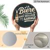 2D Flat, 1pc Round French Aluminum Sign, Vintage "Beer" Decorative Plaque, "Bar" Decor Sign, Suitable for Decorating Kitchens, Bars, Restaurants
