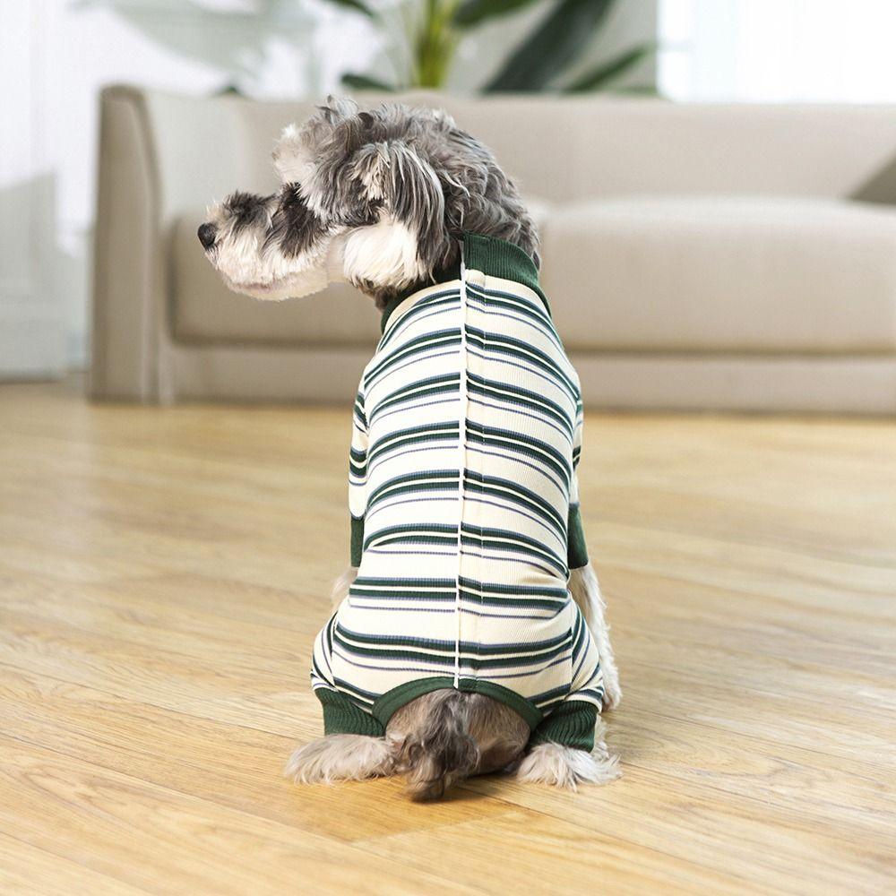 Four-legged Puppy Stripes Jumpsuits Fashionable Dog Pajamas Creative Pet Dog Clothes  Autum