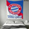 Custom Name Bayern Munich Wall Tapestry Aesthetic Wall Hanging Printed Fabric Blanket Decorative Tapestries for Bedroom Living Room Home Decor