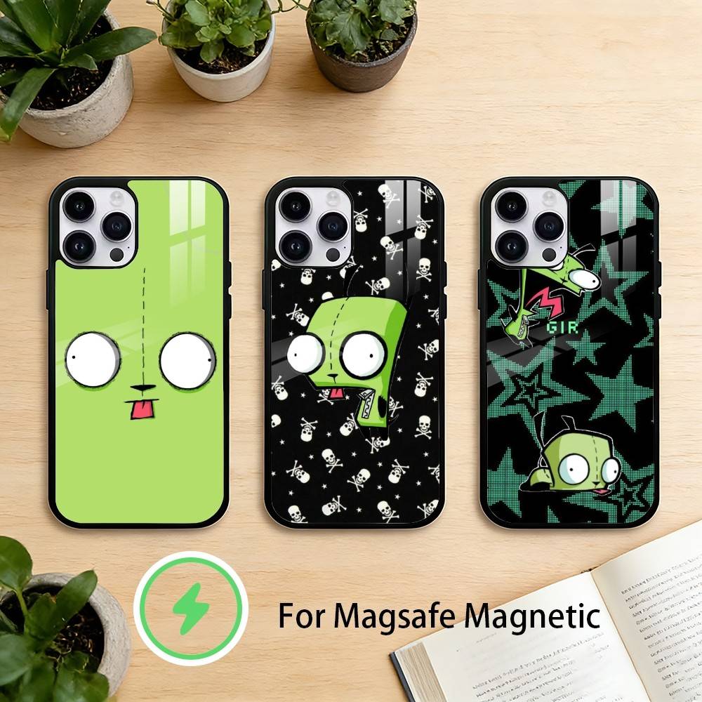 Cartoon I-Invader Zim Gir Phone Case For iPhone 17/16/15/14/13/12/Plus/Pro/Max for Magnetic Wireless Charging