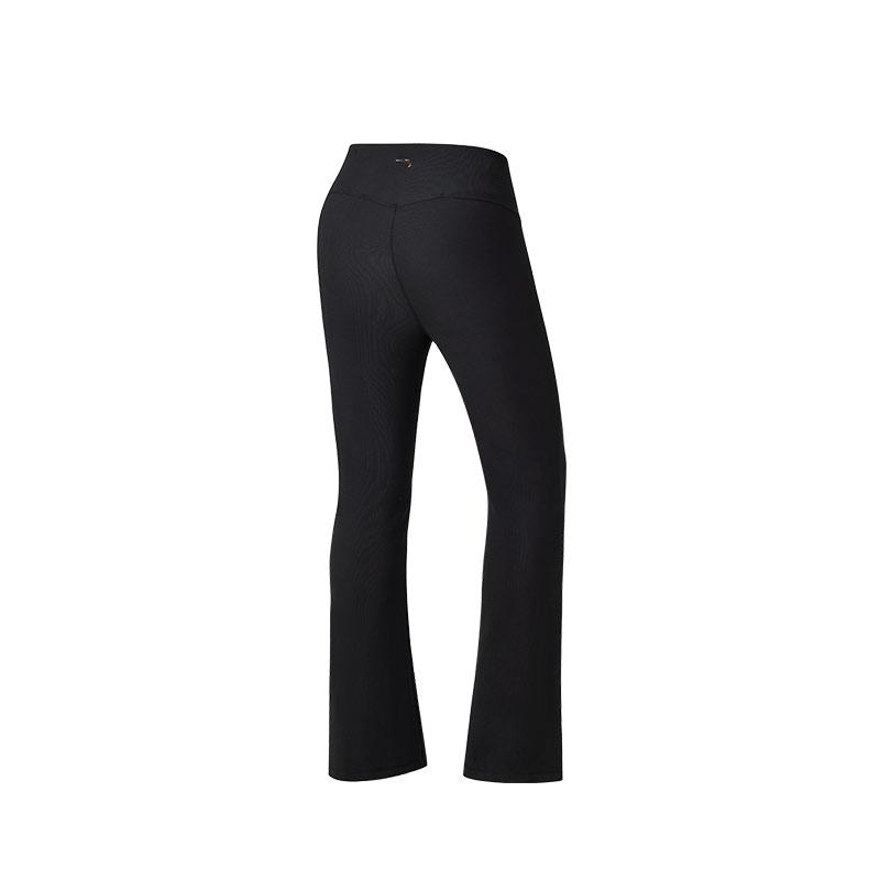Anta Comfortable Casual Simple High-Waisted Solid Color Slim-Fit Knitted Sports Pants Women bottoms Black 162517311-2