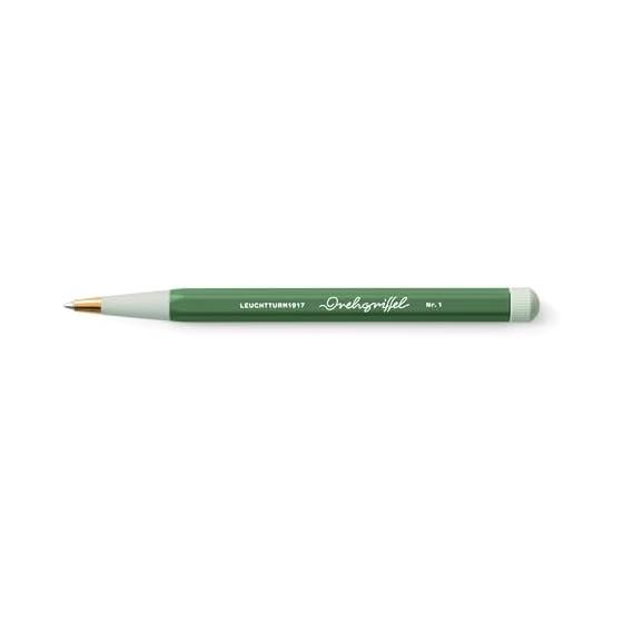 Гелевая шариковая ручка Leuchtturm 0,5 мм Drehgriffel Nr.1 Оливковая 365532 Оригинальный продукт Латунный наконечник Алюминиевый шестигранный корпус Низкий центр тяжести