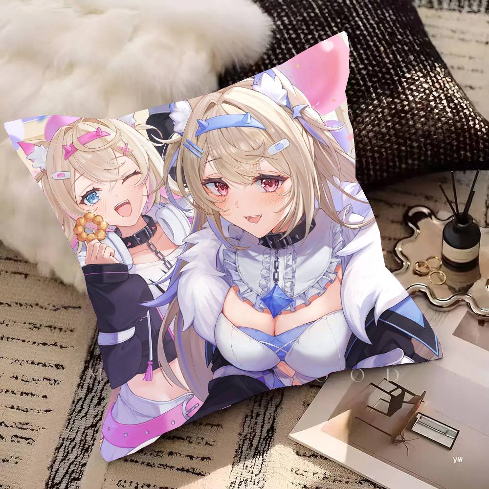 Anime Game FUWAMOCO Pillow Case Fashion Square Pillowcase Bedroom Sofa Room Ins Decoration Leisure