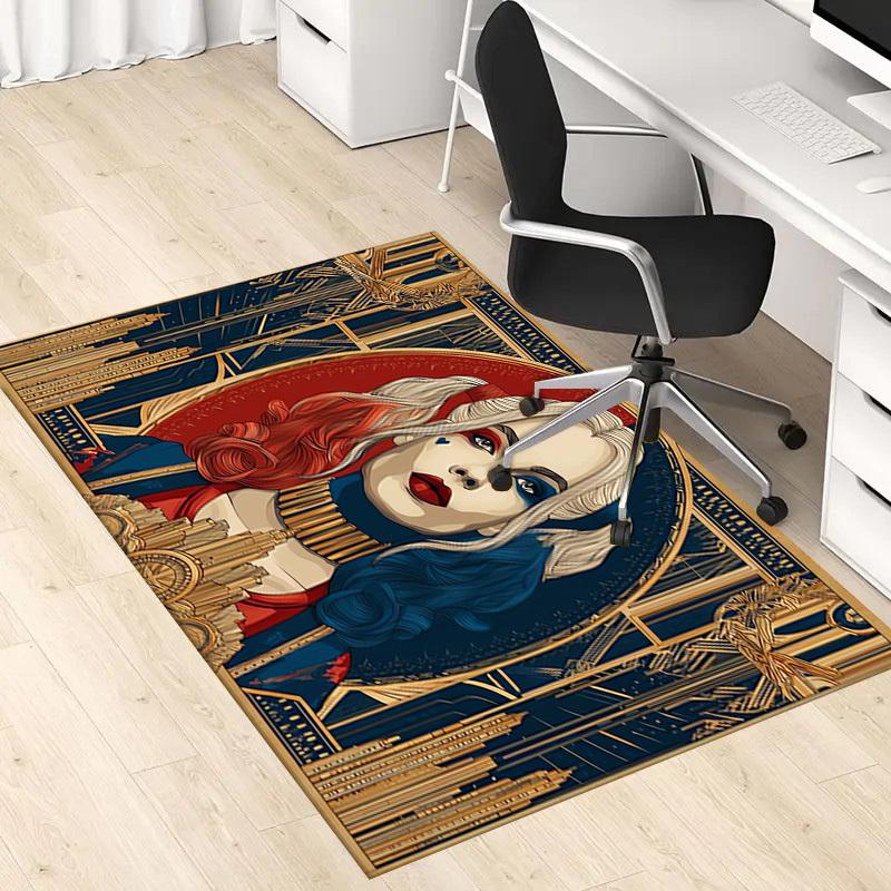 1pc Office Carpet Chair Mats Art Deco Poster Art Perfect for Decorating Office Chairs, Living Rooms, Or Bedrooms,Polyester Carpet