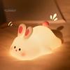 Night Light Silicone Big Face Rabbit Tap USB Rechargeable with Dimmable Timer Soft Eye-Protective LED Night Light
