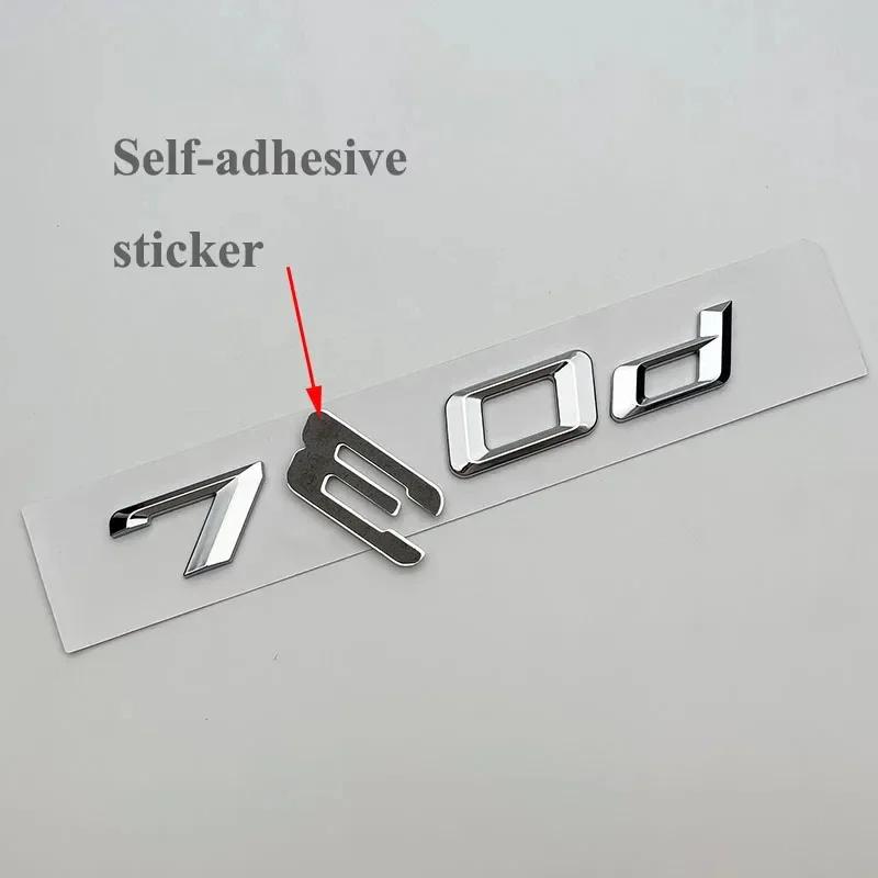 Chrome Black Flat Letters Numbers 730d 735d 740d 745d 750d 760d ABS Emblem For BMW F01 E65 G11 Car Trunk Nameplate Logo Sticker
