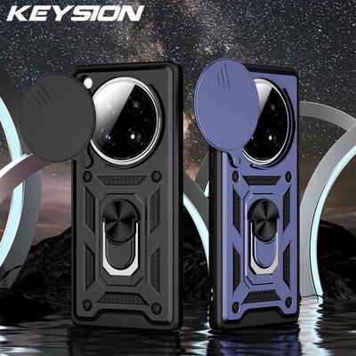 KEYSION Etui odporne na wstrząsy do Infinix Zero 40 4G 5G Slide Camera Protection Ring Stand Phone Cover do Infinix Zero 40 5G 4G