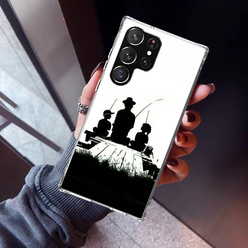 Hunting Fishing Man Phone Case For Samsung Galaxy S23 S24 S25 Edge S26 Ultra S22 + S21 Plus S20 FE Cover Silicone Print Shell Ga