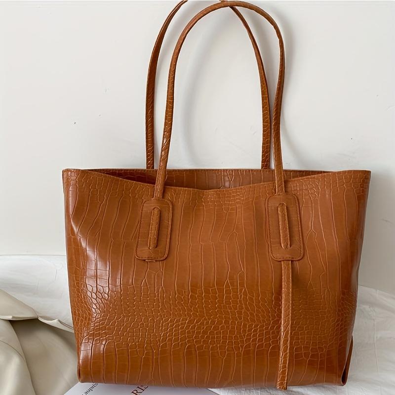 Stylish Women s Tote Bag, Large-capacity High-quality Crocodile-pattern Handbag, Featuring A Zipper Closure. Ideal for Daily Commuting