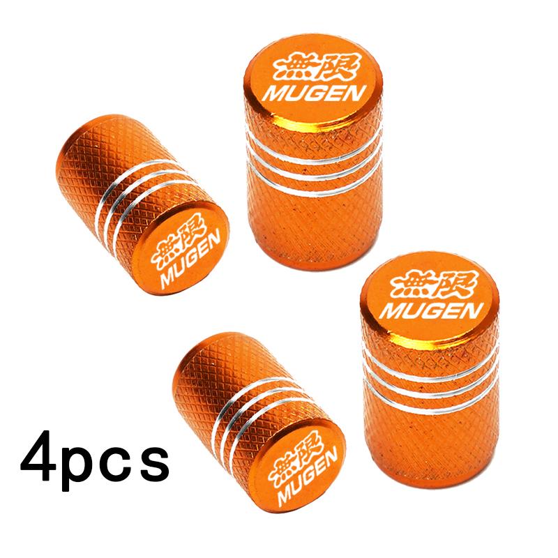 4Pcs Mugen Tire Wheel Valve Dust Caps Tyre Rim Stem Covers For Mugen Power Civic Accord CRV Hrv Jazz RAV4 Car Accessories