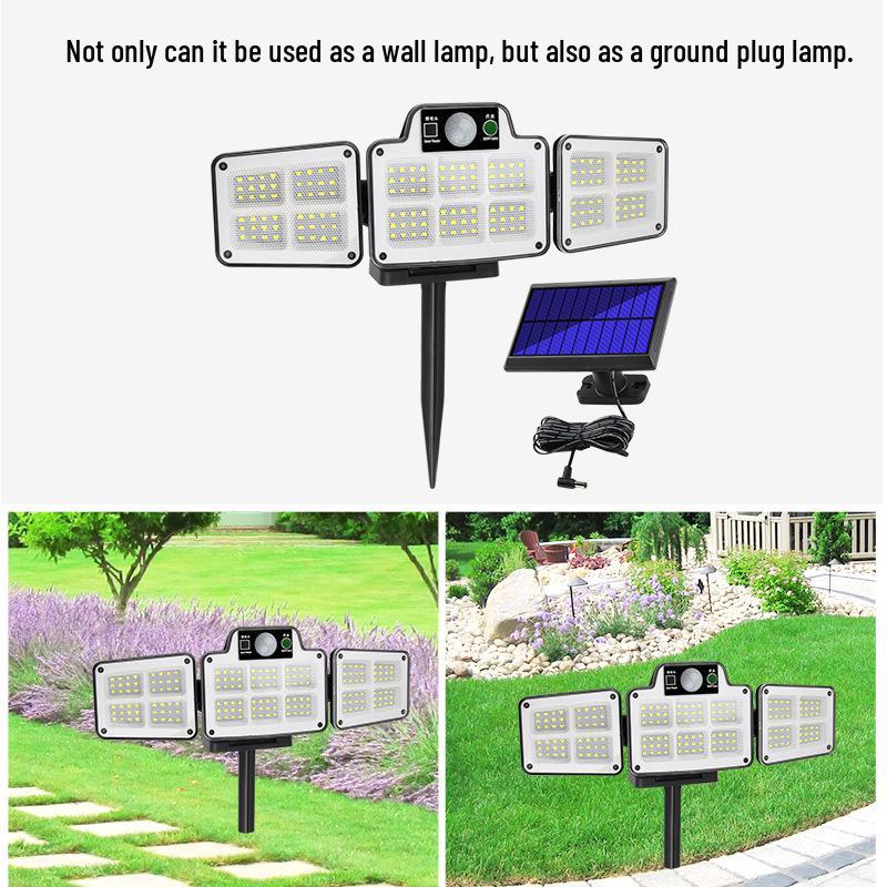Solar LED Wall Lamp: Waterproof Outdoor Light with Human Motion Sensor for Garden and Garage.