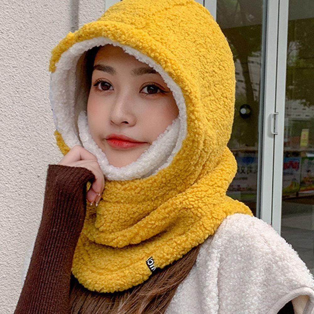 Scarf Set Japanese Scarf Women  Hat Hooded Collar Head Cover Korean Style Beanies Plush Hat