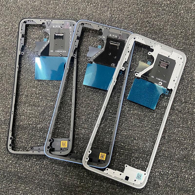 For Xiaomi Redmi 12 Middle Frame Front Bezel Faceplate Frame With Side Button Repair Spare Parts For Xiaomi Redmi 12 4G 5G 4G Black