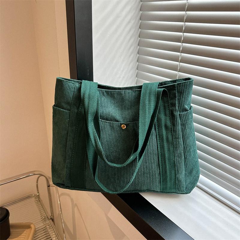 Large Capacity Canvas Tote Bag For Women Stylish Handbag With Multiple Pockets For School And Work