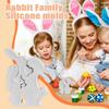 Bunny Silicone Mold Family Rabbit Epoxy Mould Silicone Rabbit Mold For Spring Holiday Home Decoration Arts Crafts Gypsum
