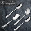 4 Pieces Stainless Steel Serving Spoons Set for Dining Table/Kitchen, 1.8 Mm Heavy Gauge