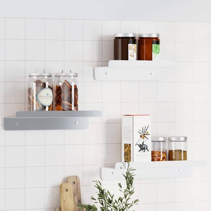 VidaXL Wall Shelves 3 Pcs Silver Stainless Steel, Floating Shelf, Wall Display Shelf, Shelf Board, 30270