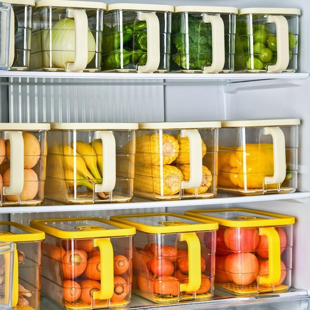 Plastic Refrigerator Storage Box Sealed Fruit Vegetable Crisper  for Home