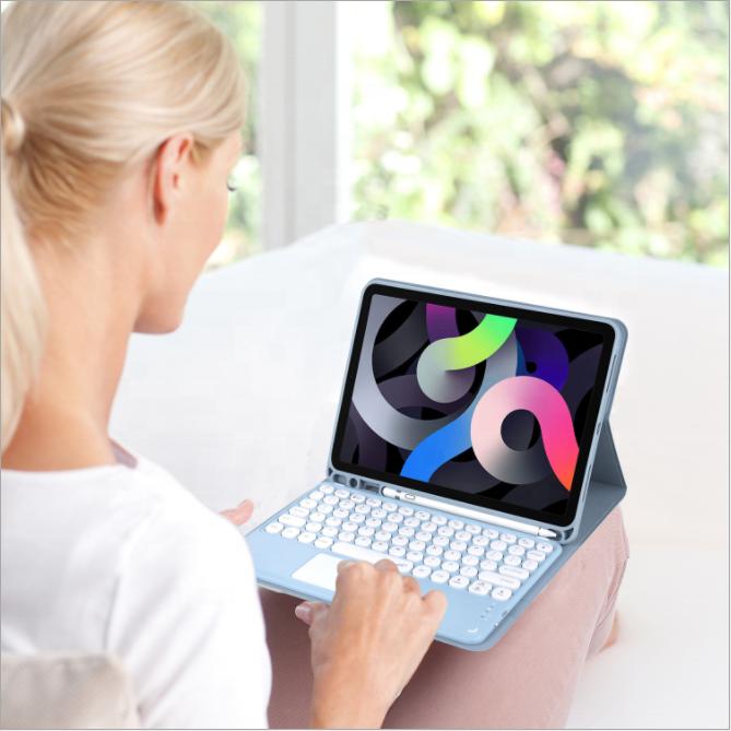 Smart Bluetooth Wireless Touchpad Keyboard Cover with Pencil Holder for ipad Tablet PC 7.9 9.7 10.2 10.4 10.5 10.9 Inch Pro 11