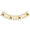 Bumble Bee Banner Burlap with Daisy Flower Bunting Happy Bee Day Decorations Garland Bumblebee Party Decorations for Baby Shower Birthday Supplies