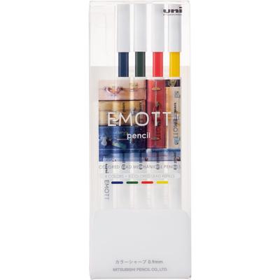 Mitsubishi Pencil EMOTT Mechanical Color Lead 4 Nostalgic Pencil, Sharpener, 0.9mm, Colors, No. 3, Color, M9EM4CL.NO3