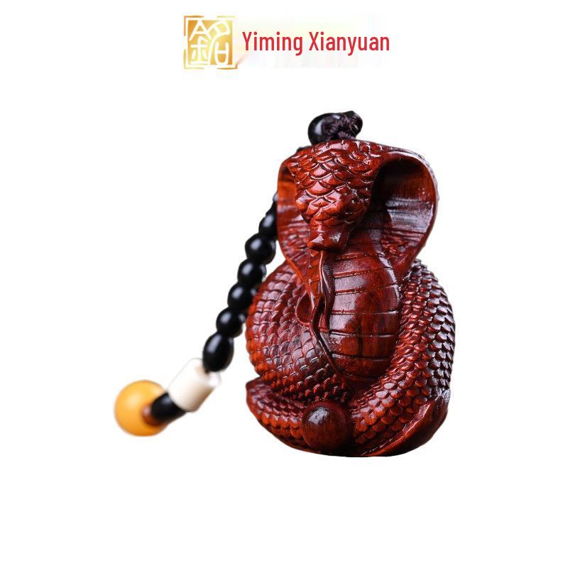 Rosewood Carved Pixiu Ornament: Gourd & Dragon Turtle Handicraft