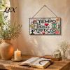 Pastoral Style Home Accents Spanish Religious Prayer Wall Hanging Ornament with Rose Cross Flower, Living Room Ornaments Wooden Decorative Pendant for