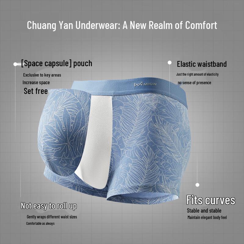Miiow Men's Cotton Printed Boxer Briefs 4-Pack