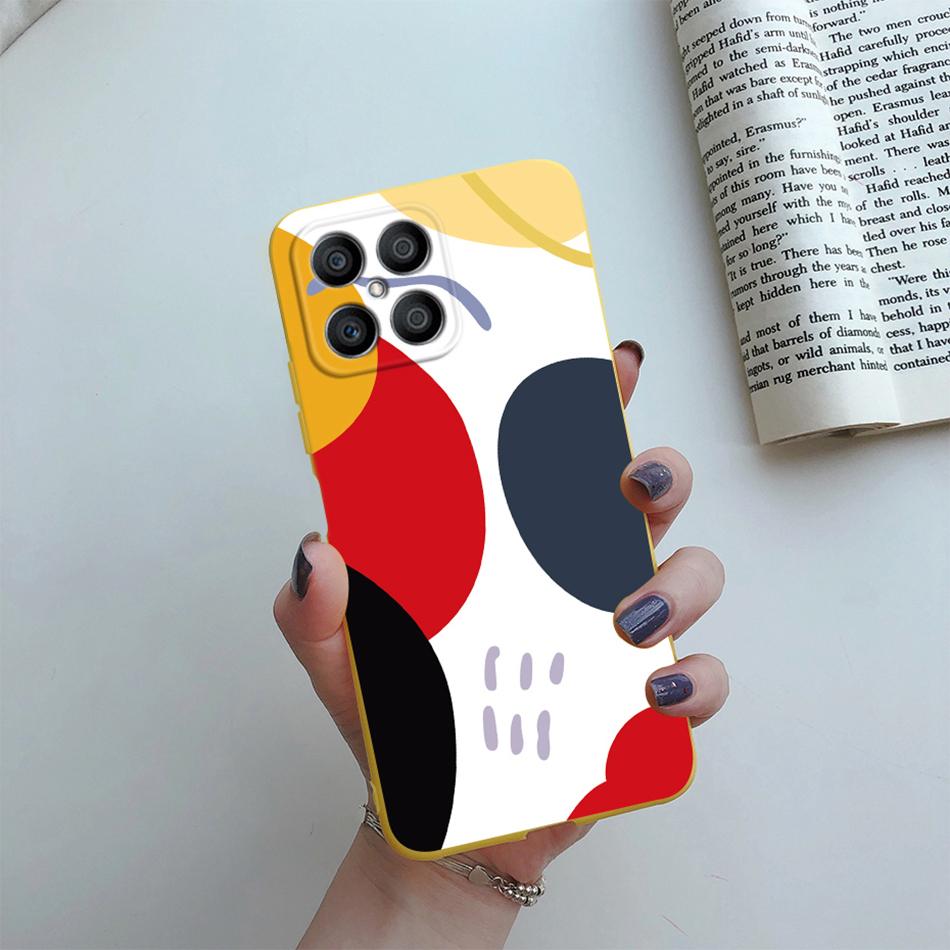 For Huawei X8 Case Fashion Flower Cartoon Pattern Soft Silicone Back Cover For Honor X8 4G TFY-LX1 TFY-LX2 TFY-LX3 HonorX8 Funda