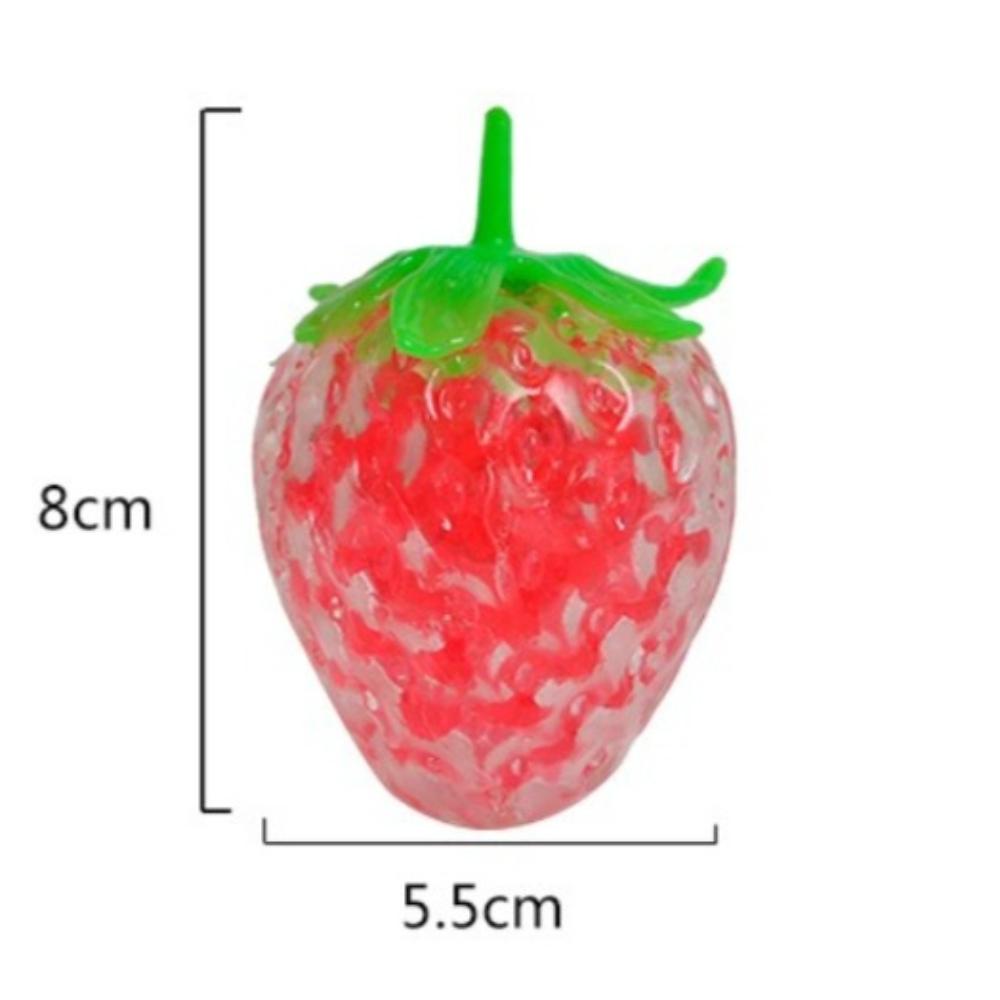 Nieuwigheid Realistische Aardbei Squishy met Transparante Kralen Knijpbal Speelgoed voor Kinderen Stressverlichting red