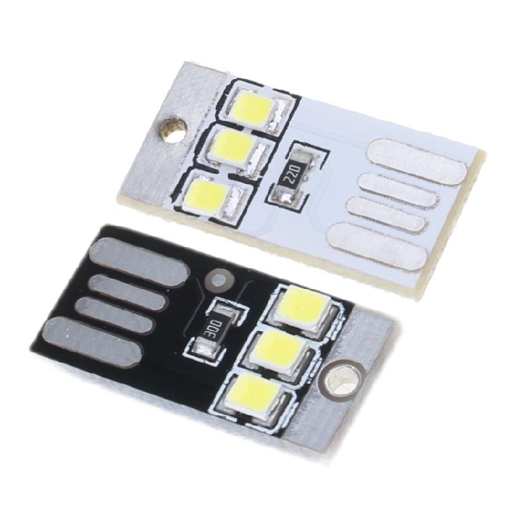 5Pcs LED Lamp 0.2W Reading Book Light USB Night Light Pocket Card LED Keychains Lamp