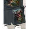 Boys' Set of Fashionable 3D Printed Casual Pullover, Short Sleeved Shorts, T Sports Shirt, Boys' Outdoor T-shirt Shorts Set