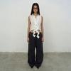 LCDC™ Washed String Wide-Leg Trousers (Dark Gray)